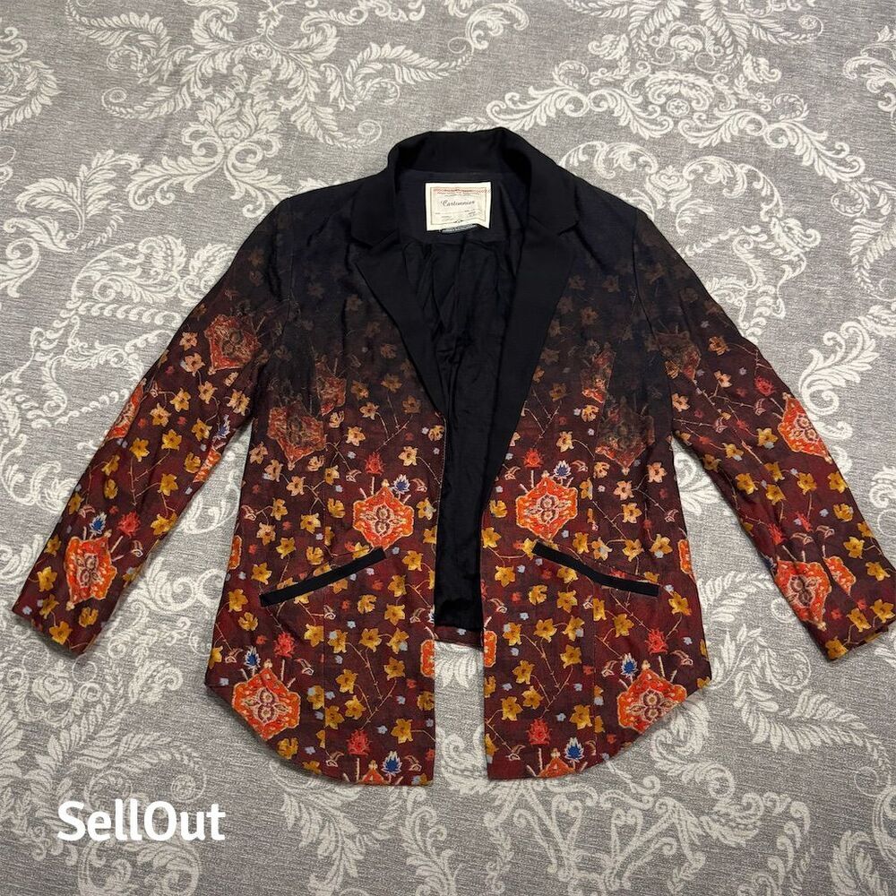 Anthropologie Women's Floral Blazer Size 4